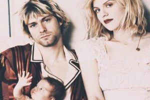 Kurt Cobain insieme alla moglie Courtney Love e la Figlia Frances Bean Cobain